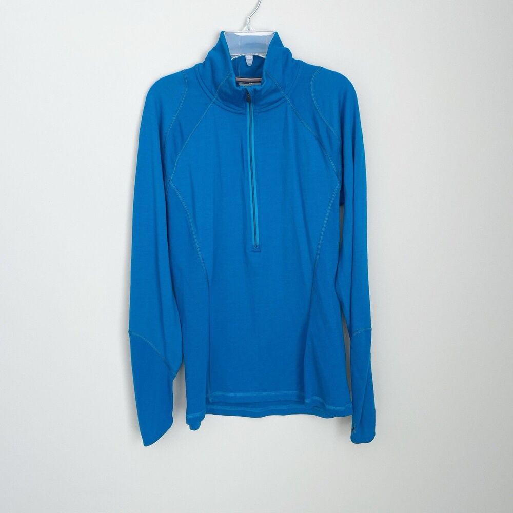 Smartwool Size S Blue Womens 1/2 Half Zip Pullover Merino Wool *small hole